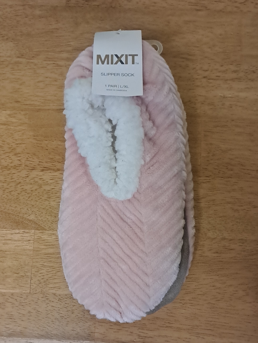 Mixit Pink Plush-Lined Women’s Slipper Socks